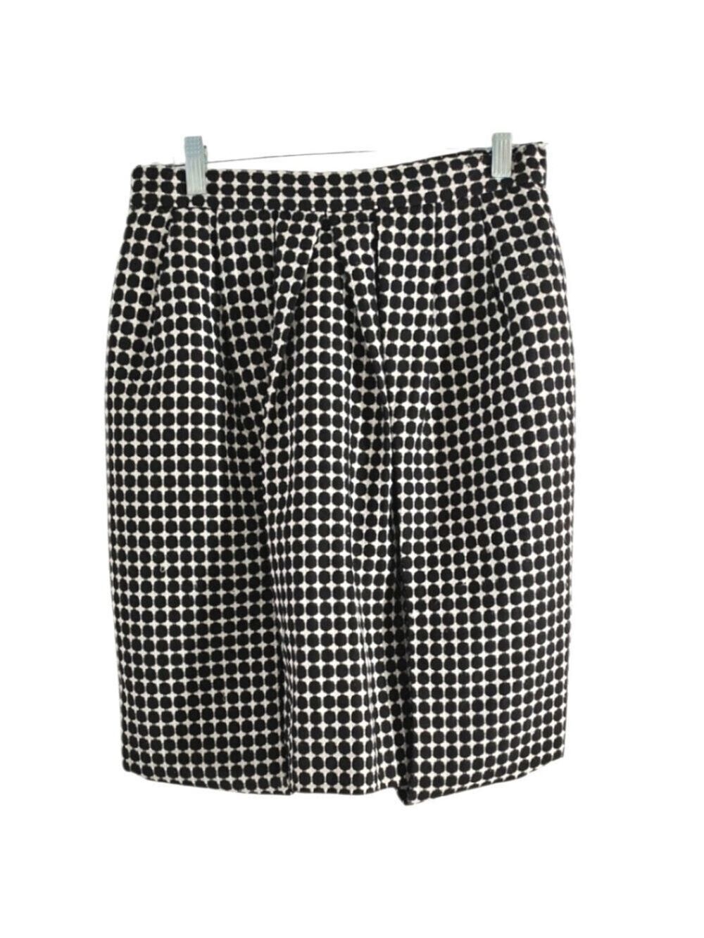 ESSENTIALS White & Black check tulip midi skirt Size 10